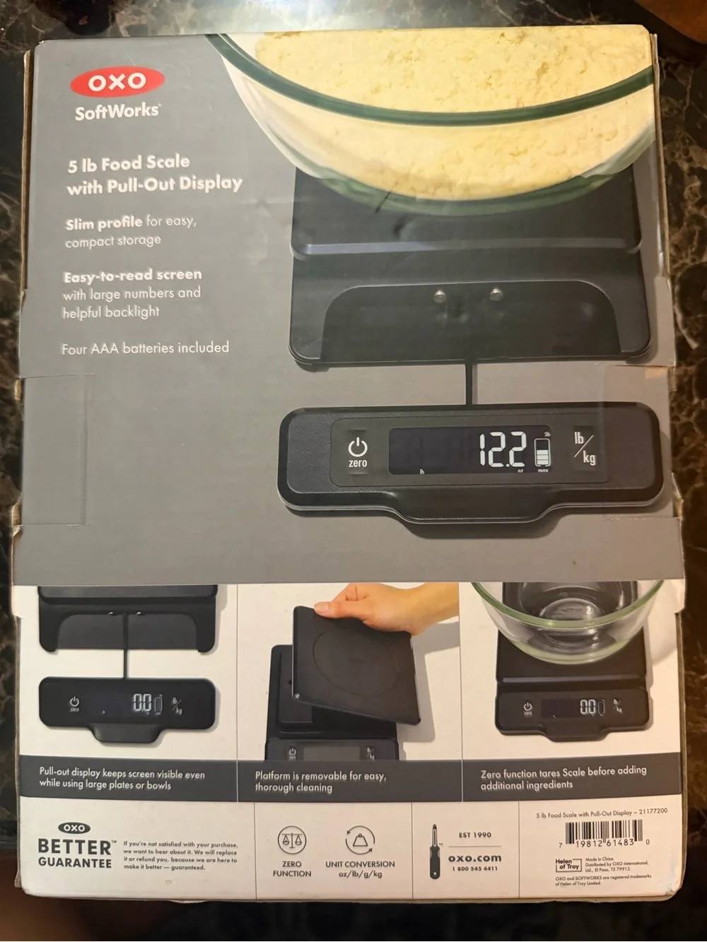 OXO SoftWorks Black Digital Food Scale 5lb